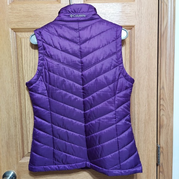 Columbia Omni Heat Vest Womens Medium Purple Insulated Quilted Full Zip Puffer - Picture 4 of 8
